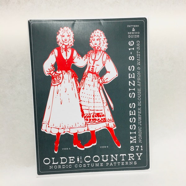 Scandinavian Nordic Style Olde Country Costume Sewing Pattern for Ladies sizes 8-16