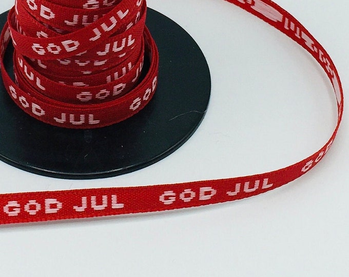 Scandinavian Christmas Ribbon, Red and White Nordic Trim, Scandi ...