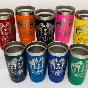 Swedish Dala Horse Stainless Steel Thermos Tumbler Coffee Cup