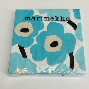 Finnish Marimekko Unikko Flowers Cocktail OR Luncheon Napkins - Two packages of 20