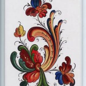 Norwegian Rosemaling Magnet 3 1/2&quot; x 2 1/2&quot;