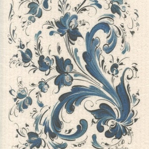 Norwegian Rosemaling Folk Art on by Lise Lorentzen on Swedish Dish Cloth