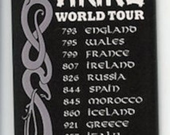 Scandinavian Viking Magnet ~ Viking World Tour 3 1/2" x 2 1/2"