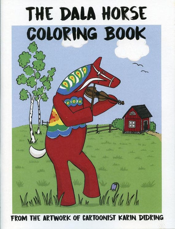 Download Swedish Dala Horse Coloring Book Artwork by Karin Didring ...