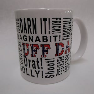 Uff Da Coffee Tea Mug with Norwegian Norway Flag Letters