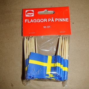 Scandinavian Flag Tooth Picks - Package of 50 - Norway Sweden Finland OR Denmark