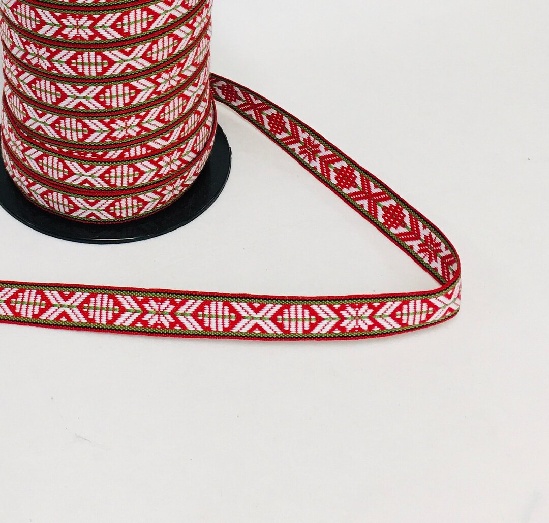 Swedish Woven Fabric Ribbon Trim - 5 Yard Piece - #1068 - Etsy