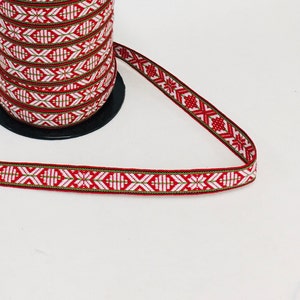 Swedish Woven Fabric Ribbon Trim - 5 yard piece - #1068