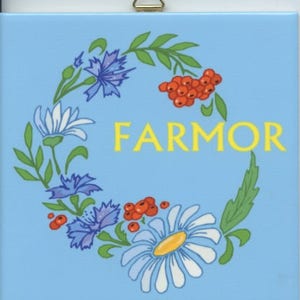 Farmor Swedish Norwegian Grandmother 6&quot; Ceramic Tile ~ Trivet ~ Hot pad