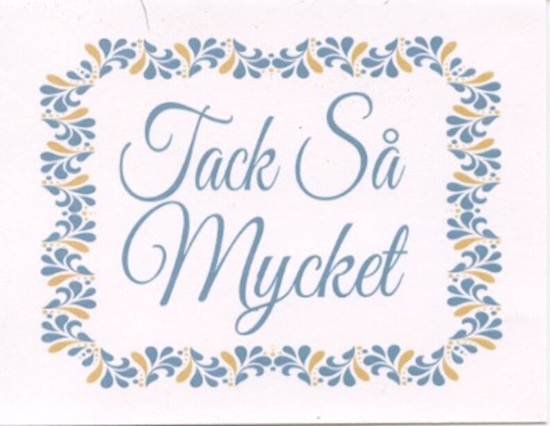 Norwegian Many Thanks OR Swedish Thanks so much Note cards Etsy