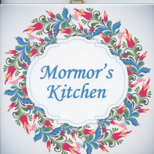 Swedish Grandmother Mormor&#39;s Kitchen Ceramic Tile ~ Trivet ~ Hot pad