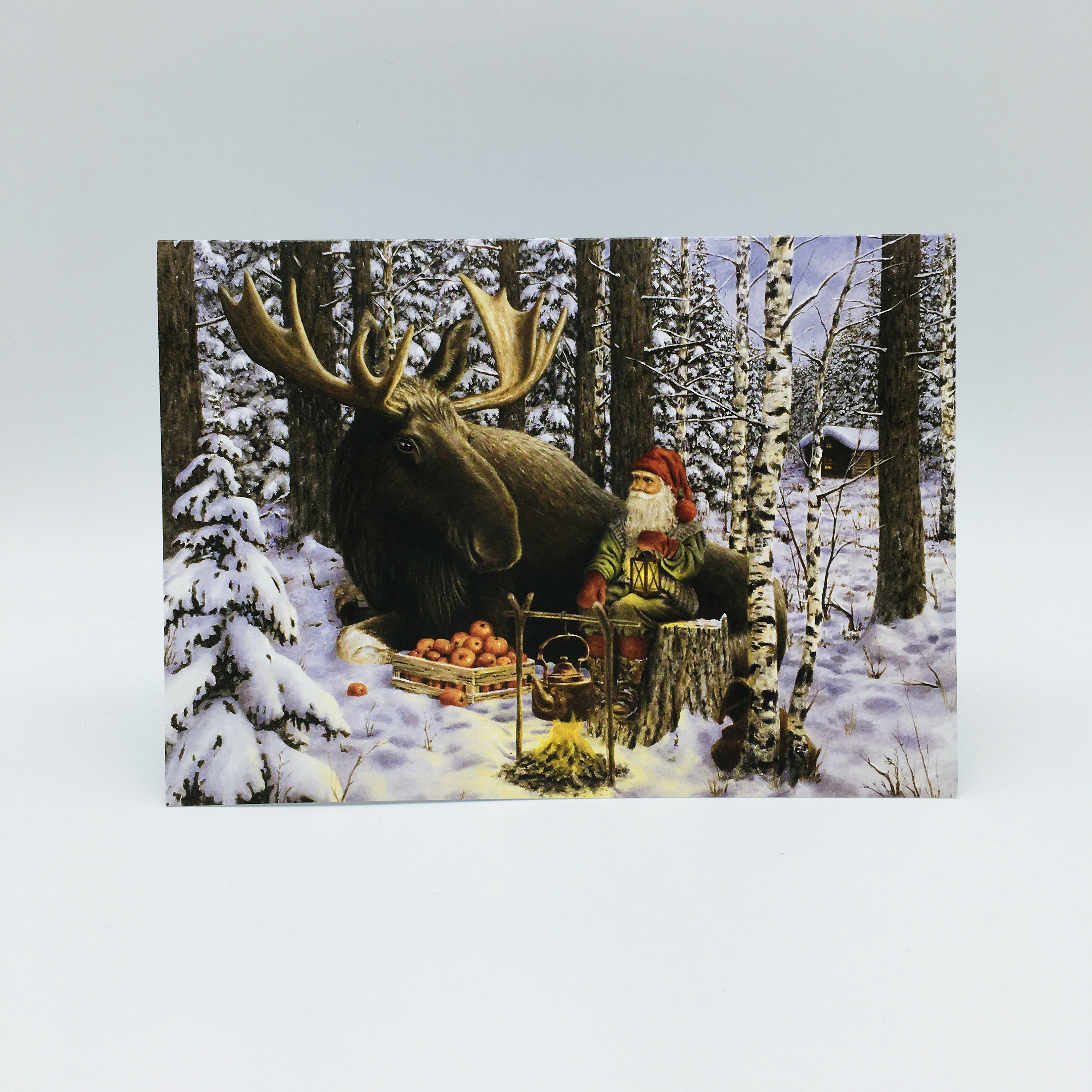 Swedish Artist, Jan Bergerlind Tomte Gnome & Moose Christmas Cards