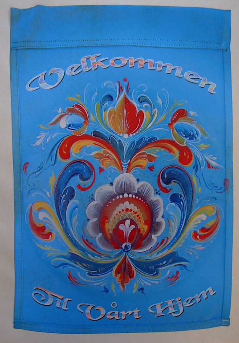 Velcommen Script Garden Flag 12