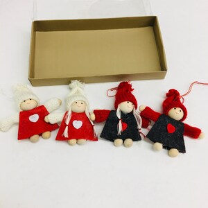 Nordic Santa Elf Gnome Tomte Nisse Box of 4 Ornaments