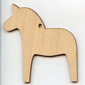 Scandinavian Swedish Dala Horse Baltic Birch Ornaments