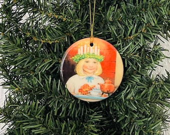 Ceramic Ornament 2 3/4" - Swedish Lucia