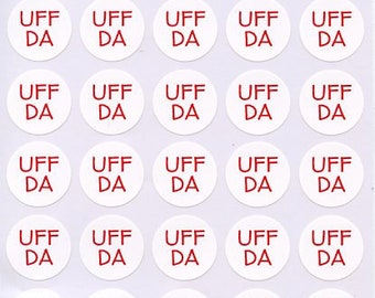 35 Uff da Scandinavian 1" Stickers - Norwegian Norsk