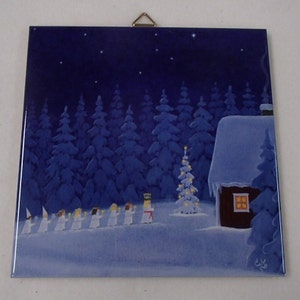 Scandinavian Swedish Lucia procession Tile ~ Trivet ~ Hot pad