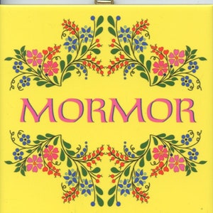 Swedish Grandmother Mormor with Flowers Ceramic Tile ~ Trivet ~ Hot pad