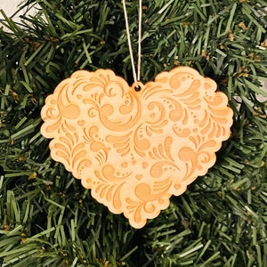 Scandinavian Norwegian Swedish Danish Finnish Wooden Baltic Birch Ornament - Heart
