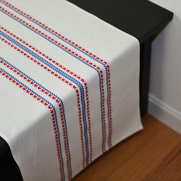 Finnish Woven Cotton Table Runner 48" Made in Finland by Finlayson