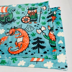 Viking Viking Ships Dragons Fleece Baby Blanket