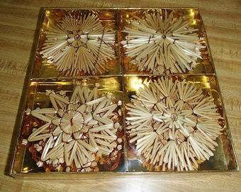 Scandinavian Nordic 4" Straw Snowflake Ornaments - Box of 20 pieces