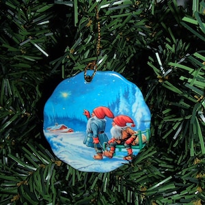 Ceramic Ornament 2 3/4&quot; - Blue Sky Tomtar Gnomes