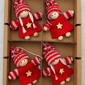 Nordic Scandinavian 3" Santa Elf Gnome Tomte - Box of 4 Ornaments