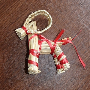 Scandinavian Nordic Decorations  ~ 6" Straw Goat Jul Bock