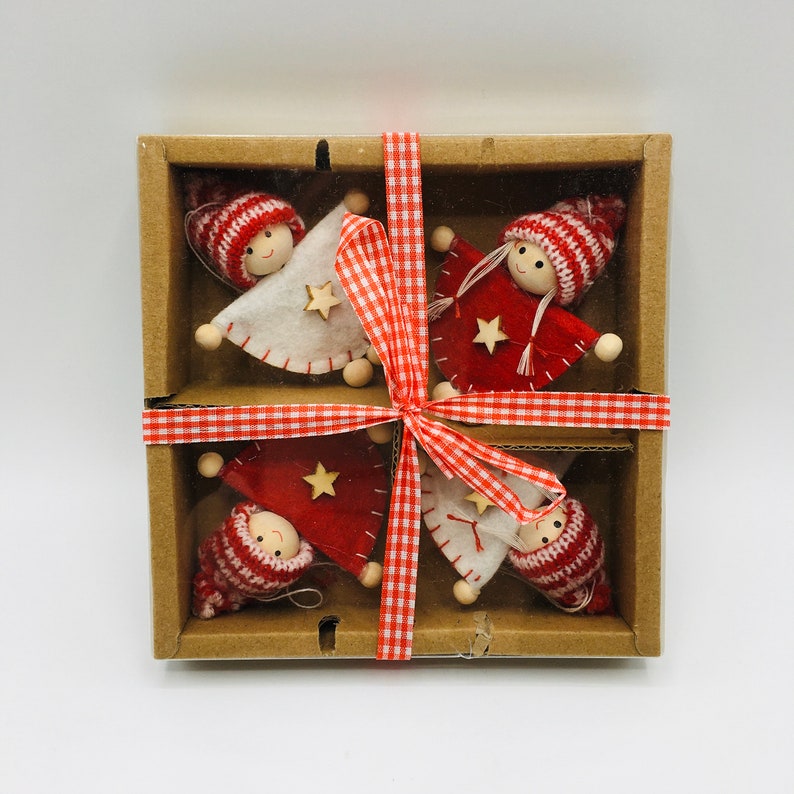 Nordic Scandinavian Elf Gnome Tomte Ornaments Box of 4 image 2