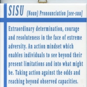 Scandinavian Finnish Definition of Sisu Ceramic Tile ~ Trivet ~ Hot pad