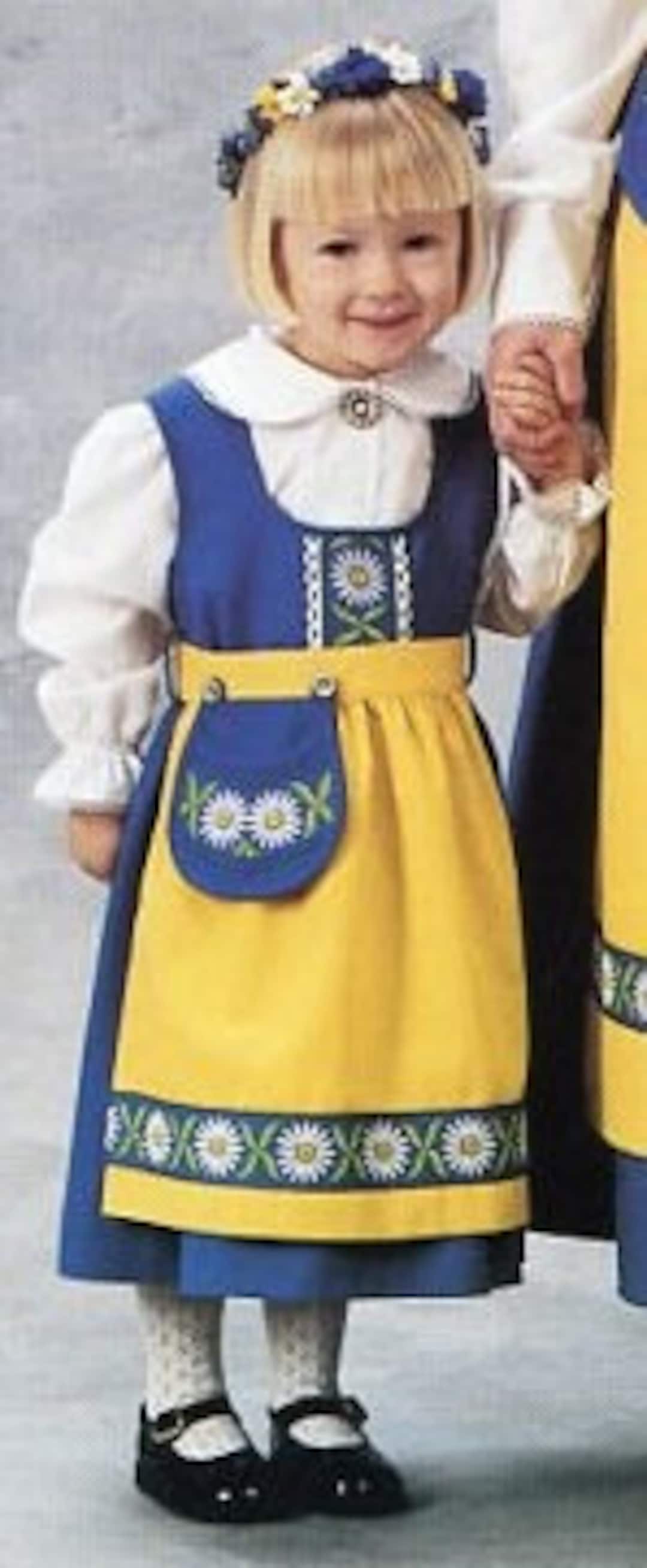 Swedish National Costume Dress For Girls Etsy