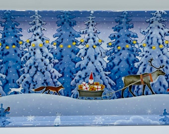 Serving Tray for Scandinavian Nordic Swedish Almond Cake Tomte Gnome with animals