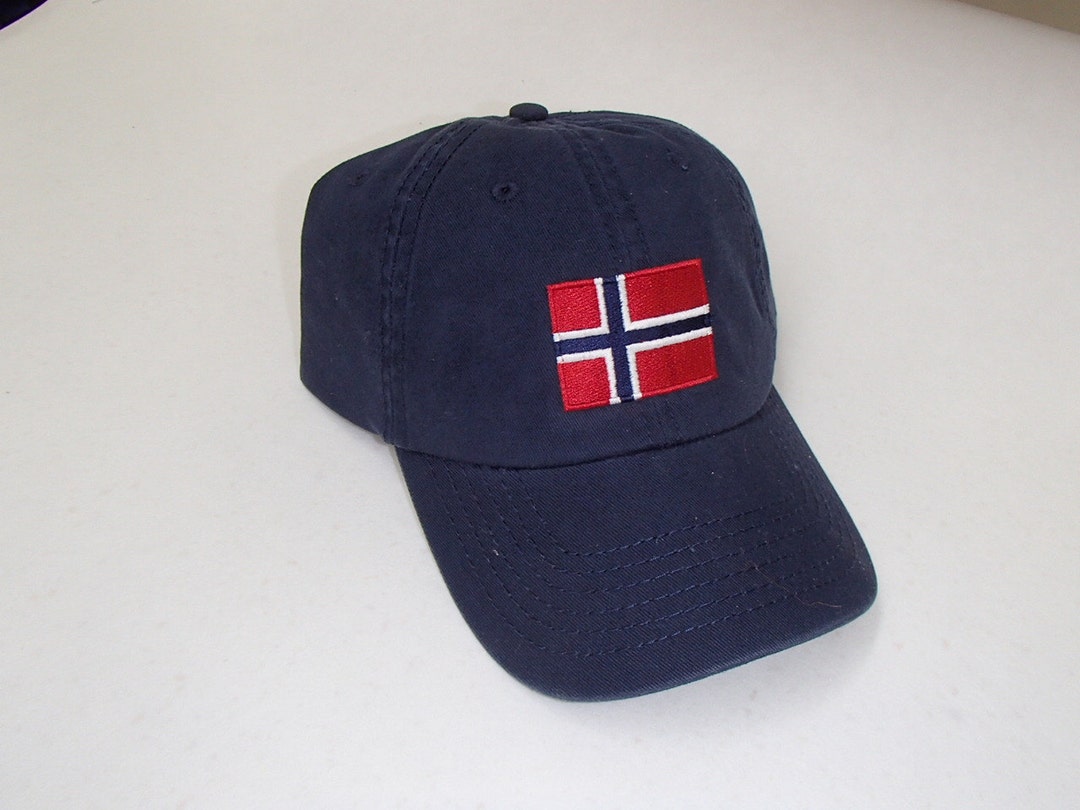 Embroidered Navy Baseball Cap Hat With Scandinavian Norwegian - Etsy