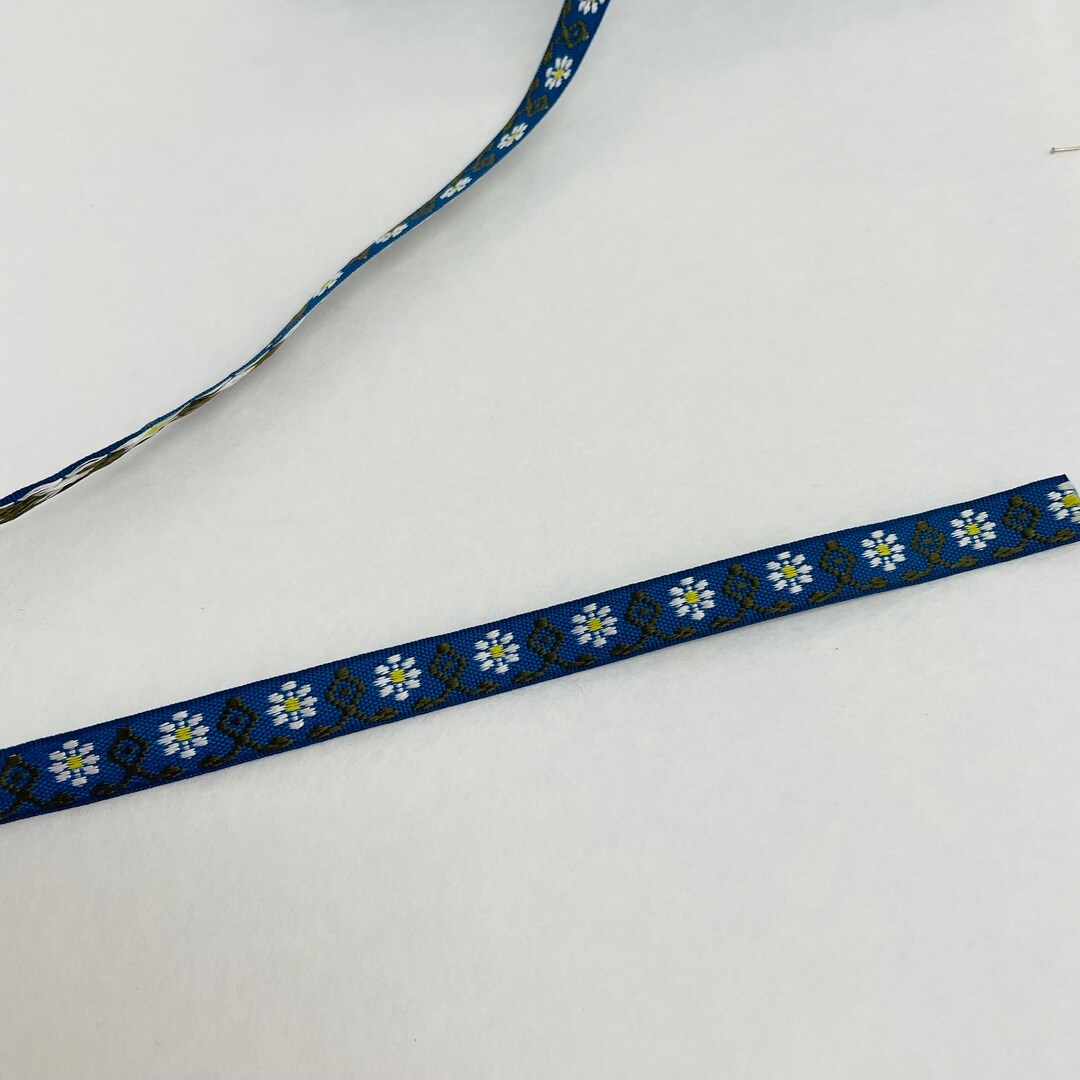 Swedish Woven Fabric Ribbon Trim - 5 Yard Piece With Daisy Flowers - Etsy