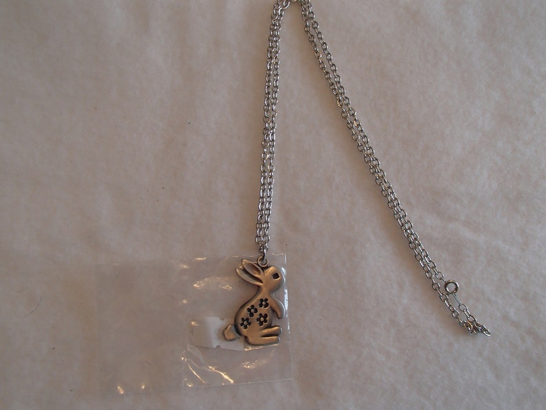 Scandinavian Swedish Pewter Bunny Rabbit Pin OR Pendant Necklace by Rune Tennesmed