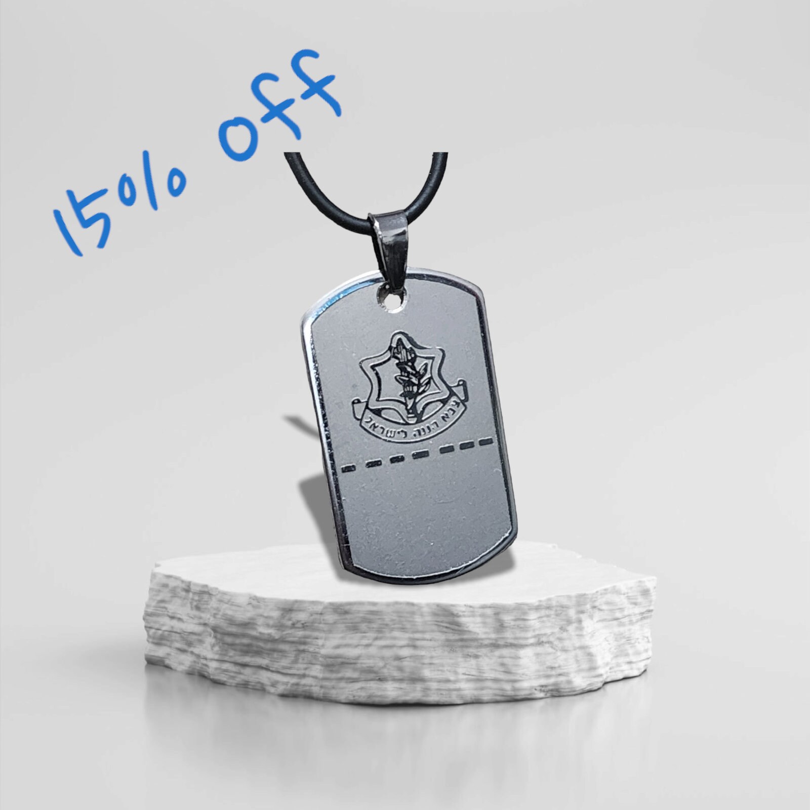 Collana con targhetta per cani in argento sterling, ciondolo per tutti i giorni, realizzato con la trama del muro occidentale a Gerusalemme - Italia