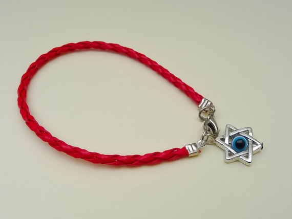 1 Red Star Magen David Bracelets STRING Kabbalah Judaica Charm Israel  Jewelry