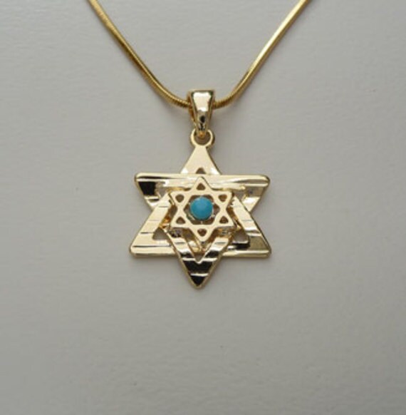Magen David Pendant Star Of David Jewish Necklace Gold Plated kabbalah