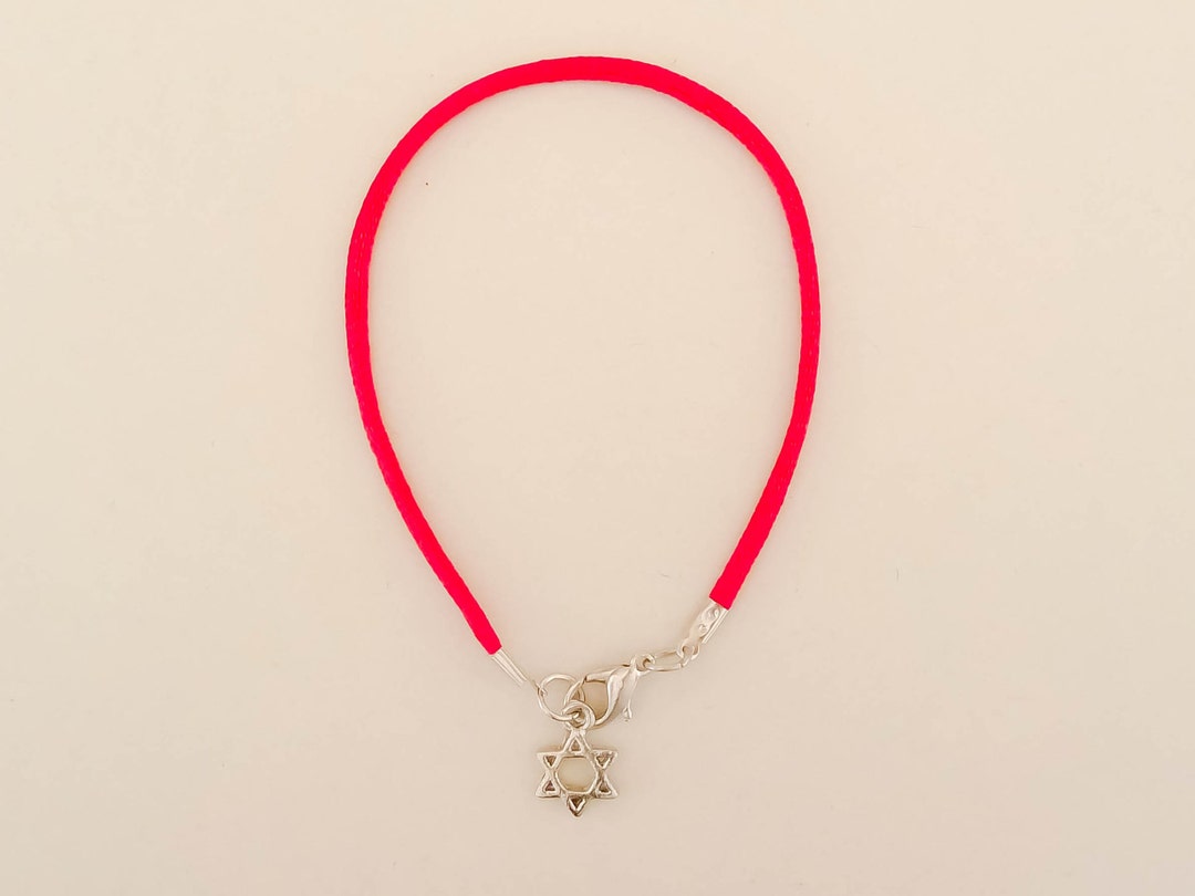 Jewish Kabbalah Red String Silver Tone Bracelet