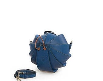 Blaue Ledertasche, kleine blaue Geldbörse, blaue Tasche, blaue Ledergeldbörse, Mini Umhängetasche, kleine Umhängetasche, Handy Umhängetasche, Käfer Taschen