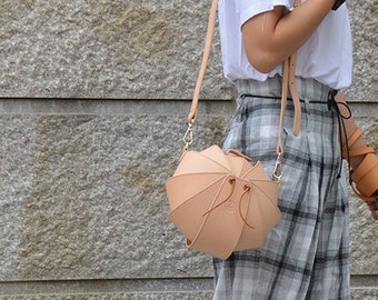 Nude leather bag, small bisque purse, nude bag,  leather purse mini crossbody bag, small shoulder bag cell phone crossbody beetle bag