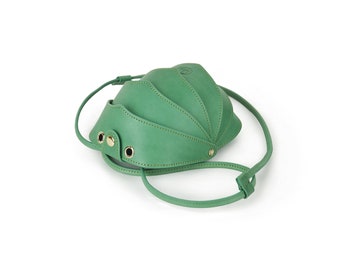 Green Cell Phone Bag, Cell Phone Purse, Beetle Bag, Mini Bag, Small Crossbody Bag, Leather Crossbody Bag Iphone Crossbody Women Crossbody