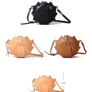 Brown Leather Crossbody Bag, Nude Leather Crossbody, Brown Crossbody Bag, Round Bag, crossbody bags for women, Beetle Bags, Shoulder Bag Men image 5