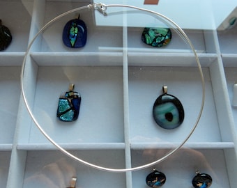 Nice sterling silver necklace "Omegacollier" fits nearly to all my glass and silver pendants in my shop.