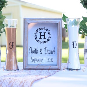 Sand Ceremony Wedding SET, rustic Barn Wood Shadow Box/Frame, Blended Family, Anniversary, Gift, Keepsake 5"x7" BW5S