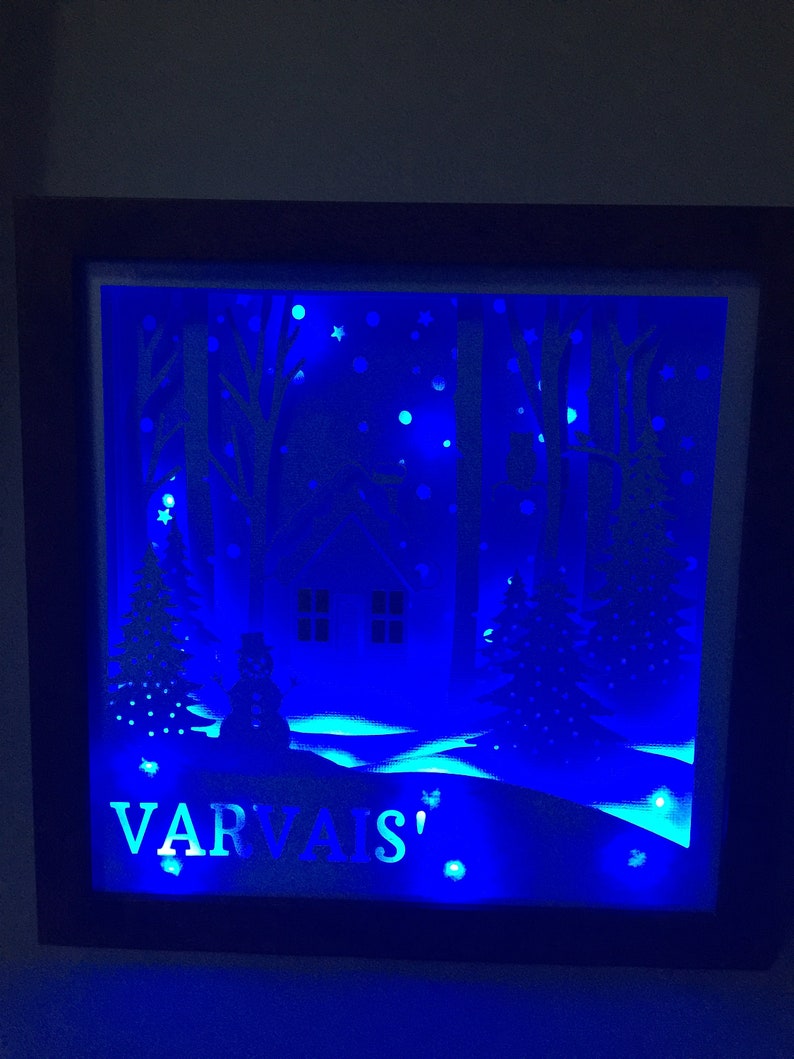 3D Paper Art Light Box Night Light Lighted Holiday Home Etsy