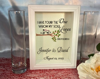 Sand Unity Ceremony Wedding Frame, ( opt.) Set  "Bible Verses" , printed   TPoSF