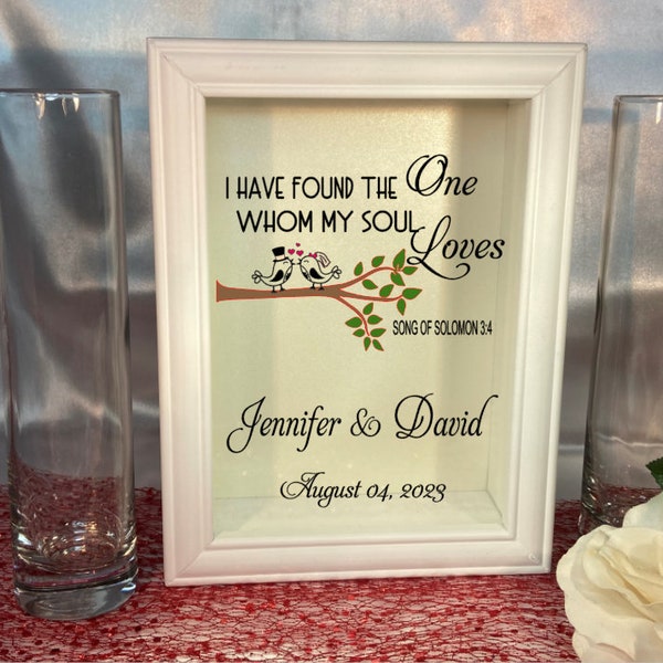 Sand Unity Ceremony Wedding Frame, ( opt.) Set  "Bible Verses" , printed   TPoSF